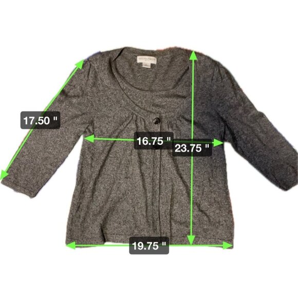 SAG Harbor Gray Layered 3/4 Sleeve Scoop Neck Top Sz PL - Picture 5 of 5